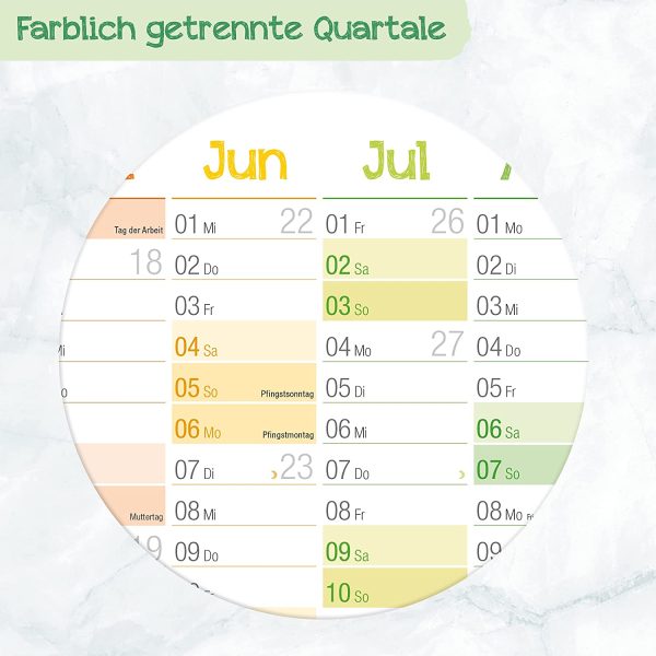 XXL Wandkalender 2022 größer als A1 (89 cm x 63 cm) [Rainbow] 15 Monate: Nov 2021 - Jan 2023 | gefalzter Wandplaner mit Ferien- und Feiertage-Übersicht | nachhaltig & klimaneutral – Bild 4