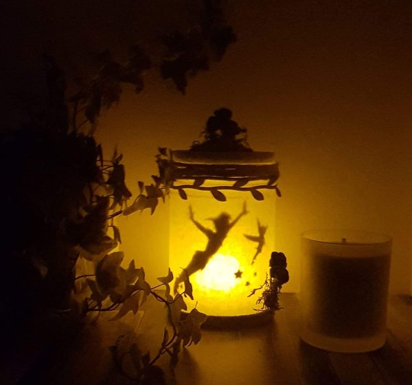 Peter Pan und Tinkerbell gefangen in einem Glas Licht, LED-Nachtlicht Babyzimmer, gedämpftes Licht. – Bild 7