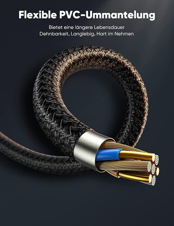 XLR Kabel Mikrofonkabel 2m, Snowkids Mikrofon kabel XLR Stecker auf XLR Busche, Nylon Audio Kabel Verlängerungskabel für Mikrofon, Verstärker, Mischpult oder Lautsprechersystem – Bild 6