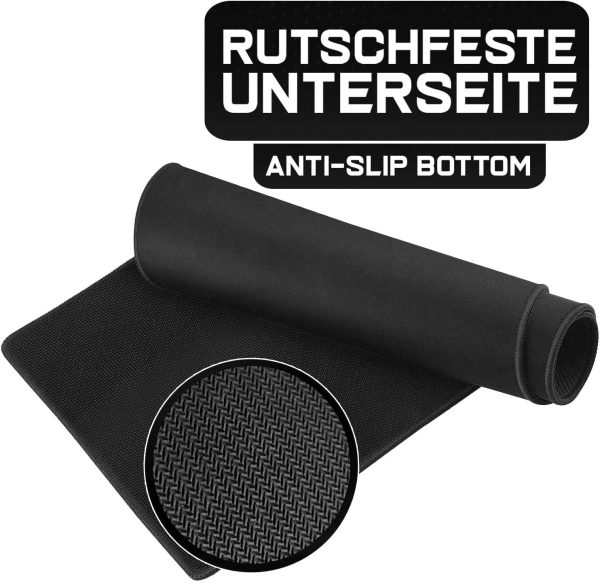 XXL Gaming Mauspad groß - 900 x 400 mm - Fransenfreie Ränder - rutschfest - XXL Mousepad - Schreibtischunterlage - spezielle Oberfläche verbessert Geschwindigkeit - MAXLVL - schwarz – Bild 2