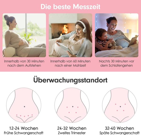 Kopfhörer Schwangerschaft Baby-Herzmonitor für die Schwangerschaft, Herzschlagmonitor für Babys, Geschenk für werdende Mutter, Monitor für den Heimgebrauch, mit 1 Kontakt Gel – Bild 4