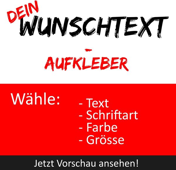 Wunschtext Aufkleber selbst gestalten Buchstaben Zahlen Name Schriftzug Sticker Autoaufkleber Wunschtext selbst gestalten Aufkleber