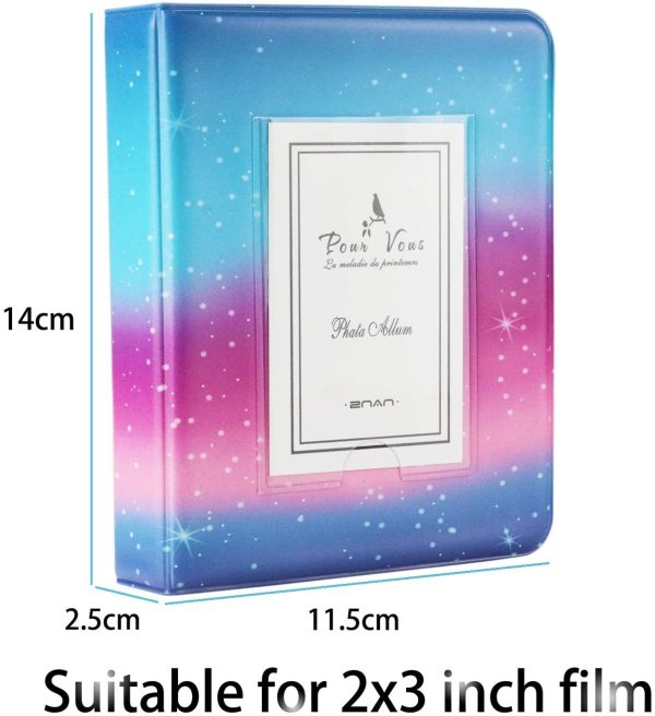 Yosuny Mini Album Schutzhülle 64 Taschen für 3 Zoll Mini Filme, für Mini11 Mini9 8+ 70 90 25 50s 7s Sofortkamera/Liplay/Kodak/HP Sprocke/Snap(Galaxy 1) – Bild 6