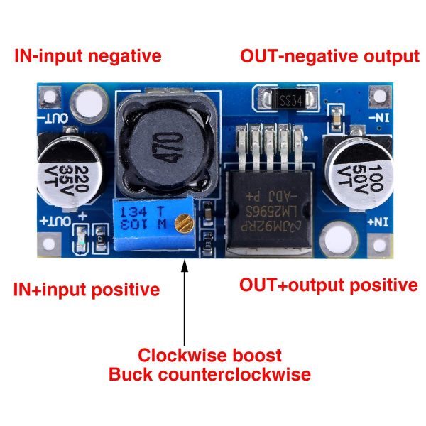 Yizhet 5 Stücke DC bis DC Buck Converter 3,0-40V bis 1,5-35V Stromversorgung Step Modul Step down Buck Converter Modul Abwärtswandler, Einstellbares Netzteil Abwärtsmodul