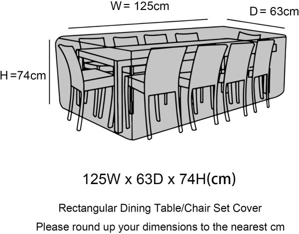 YoungBee Abdeckung für Gartenmöbel, wasserdichte Schutzhülle Anti-UV Abdeckplane für Gartentische Terrassenmöbel, Regenschutz und Staubfest, Schwerlast 420D -Oxford Gewebe 125 * 63 * 74cm