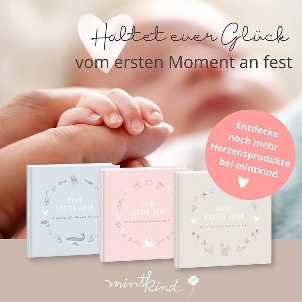 ® Babyalbum "Mein erstes Lebensjahr" Blumen | Baby Fotoalbum zum Selbstgestalten | Baby Geschenk für Mädchen und Junge | Babybuch zum Eintragen | Babytagebuch – Bild 5