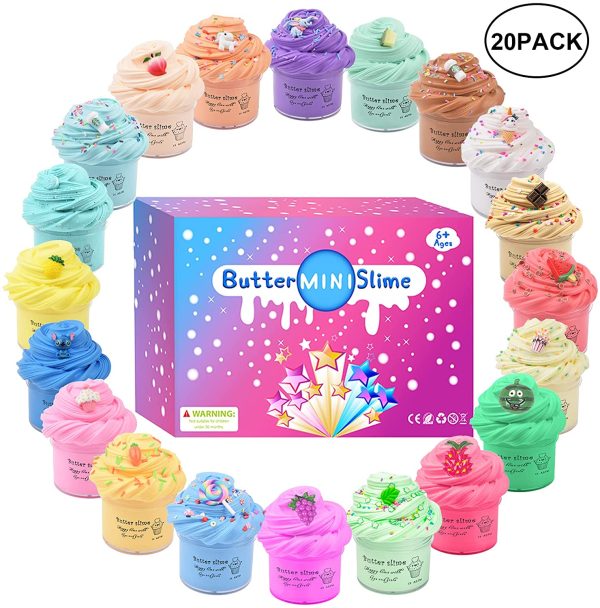 Petyuioyu Slime Set with Mini 20 Pack Butter Slime Schleim Kinder Duftend Putty Spielzeug Geschenke,Schleim Selber Machen Set,Super Weich und Nicht Klebrig – Bild 4