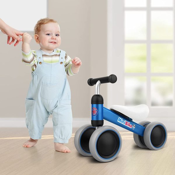 YGJT Kinder Laufrad ab 1 Jahr | Fahrrad Spielzeug für 10 - 24 Monate Junglen und Mädchen | Rutschrad Baby Geschenk für Ersten Geburtstag Neu Jahr (Blau) – Bild 6