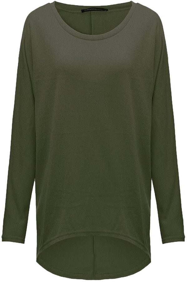 ZANZEA Damen Lose Asymmetrisch Jumper Sweatshirt Pullover Bluse Oberteile Oversize Tops – Bild 6