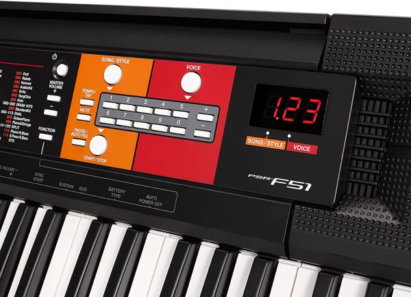 Yamaha Digital Keyboard PSR-F51, schwarz ??Einfaches & benutzerfreundliches Einsteiger Instrument mit hochwertigen Instrumentenklängen & Begleit-Styles ??Keyboard mit Duo Mode für 2 Spieler – Bild 3