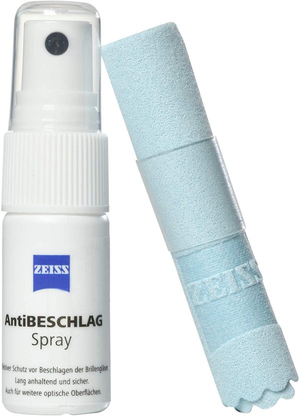 ZEISS AntiBeschlag-Spray mit 15ml Inhalt inklusive einem Brillen-Reinigungstuch & Mikrofasertuch ??Mikrofasertuch für Objektive, Filter, Brillengläser, Ferngläser und LCD-Displays, Weiß