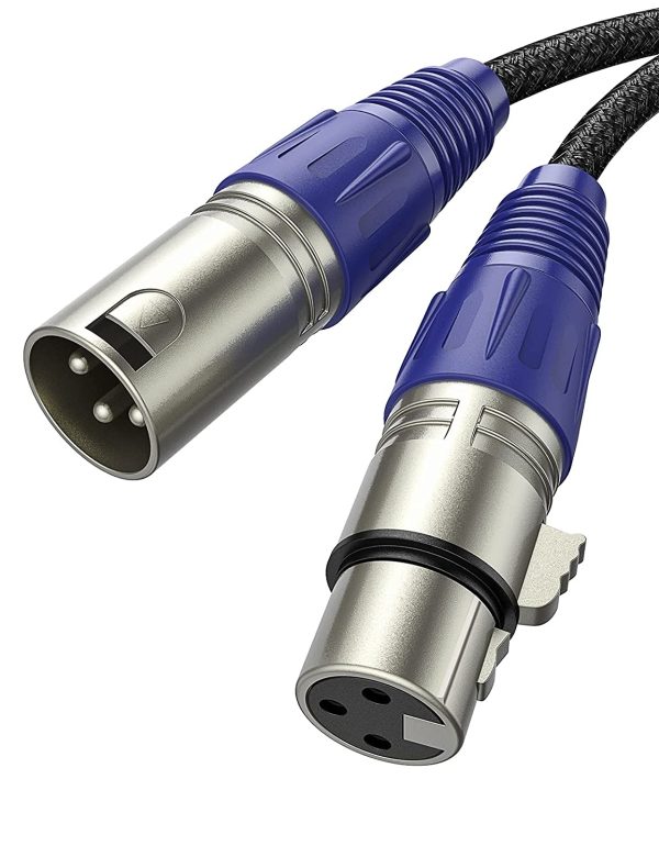 XLR Kabel Mikrofonkabel 2m, Snowkids Mikrofon kabel XLR Stecker auf XLR Busche, Nylon Audio Kabel Verlängerungskabel für Mikrofon, Verstärker, Mischpult oder Lautsprechersystem – Bild 5