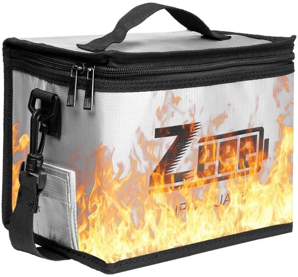 Zeee Lipo Safe Bag Feuerfeste, explosionsgeschützte Tasche Großraum-Lipo-Akku-Aufbewahrungsbox Schutztresortasche zum Laden und Aufbewahren