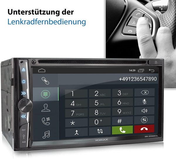 XOMAX XM-2DA6915 Autoradio mit Android 10 I 2GB RAM, 32GB ROM I GPS Navigation, DVD, CD, USB, SD I Bluetooth I 6,9 Zoll / 17,5 cm Touchscreen – Bild 6