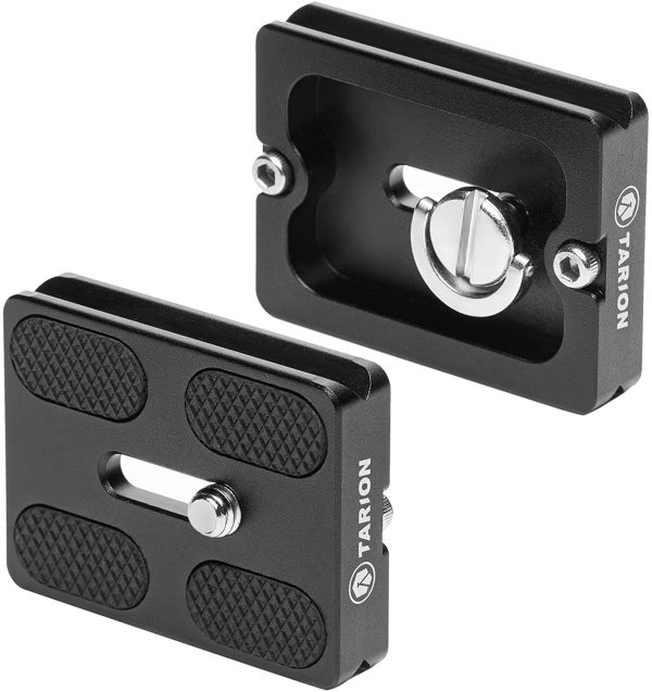 TARION Kamera Schnellwechselplatte PU50 mit 1/4'' Gewinde 2 Stück Quick Release Plate Kompatibel mit Standard Arca Swiss DSLR Kamera Stativ Kugelkopf – Bild 4