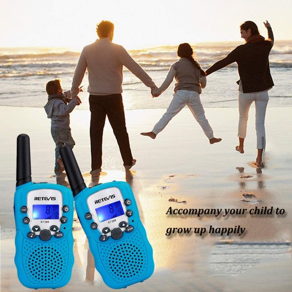 Retevis RT388 Walkie Talkies Kinder, Funkgerät Große Reichweite Spielzeug ab 3-12 Jahre, 8 Kanäle LCD Taschenlampe,Geschenke für Camping,Abenteuer,Wandern(1 Paar, Blau) – Bild 3