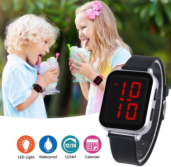 Wutan Kinder-Armbanduhr Digital Wasserdicht mit Alarm Datum Stoppuhr Sportuhr Uhren für Jungen und Mädchen im Alter von 3??2 Jahren Uhr – Bild 6