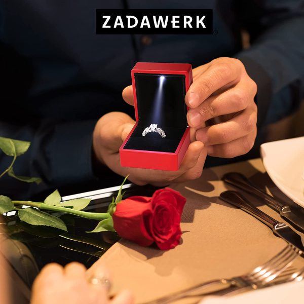 ZADAWERK® Ringbox - mit LED -  - Schmuck, Hochzeit, Verlobung, Heiratsantrag – Bild 6