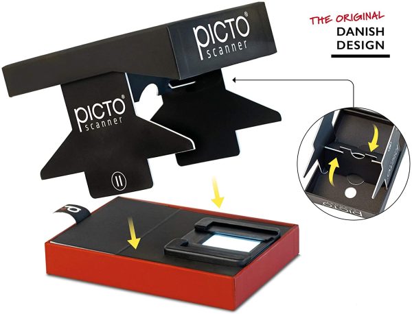 ??Scannen und Speichern Ihrer 24x36 mm Negative und Dias mit Ihrer Smartphone-Kamera. Der Faltbare und praktische Scanner ist aus kräftiger Pappe hergestellt und mit LED-Licht Versehen. – Bild 2