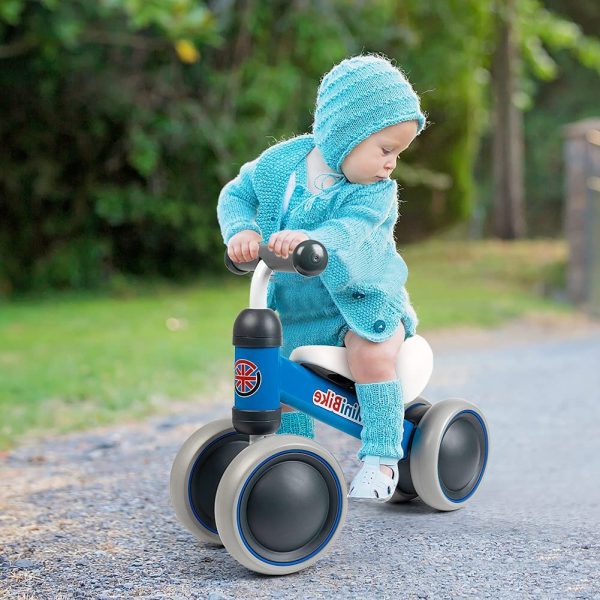 XIAPIA Kinder Laufrad Lauflernrad Erstes Fahrrad mit 4 Räder ohne Pedal, Baby Rutschrad Spielzeug für Jungen Mädchen ab 1 Jahr als Geburztag Weinachten Geschenk