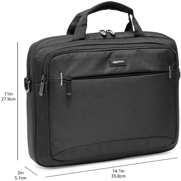 '- kompakte Laptoptasche, Umhängetasche/Tragetasche mit Taschen zur Aufbewahrung von Zubehör, für Laptops bis zu 14 Zoll (35,6 cm), Schwarz, 1 Stück – Bild 3