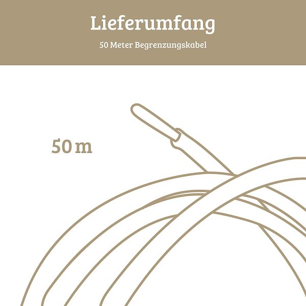 ® 50m Universal Begrenzungskabel für Mähroboter - Begrenzungsdraht kompatibel mit Gardena Rasenmäher, Worx Landroid uvm. - Rasenroboter Kabel - Ideales Mähroboter Zubehör für Ihren Rasen – Bild 4