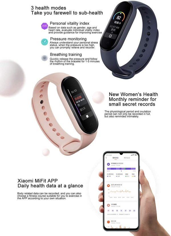 Xiaomi Band 5 Smartwatch, 11 Sport-Modi, Fitness-Armband, Herzfrequenz-Monitor, Schlaf-Monitor, – Bild 8