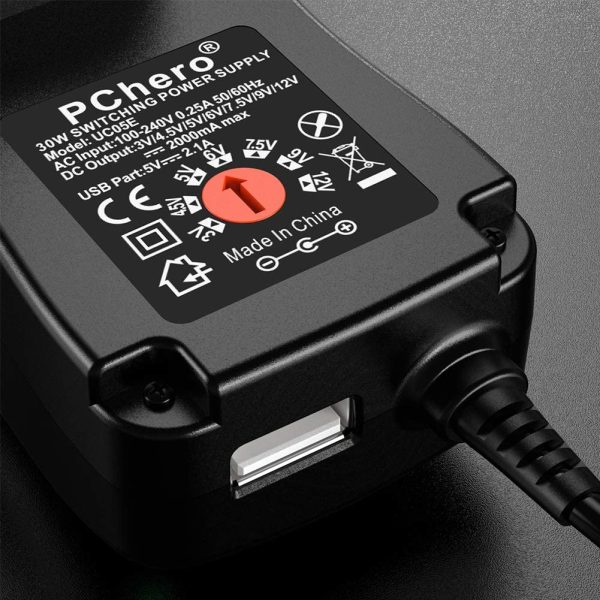 [Verbesserte Version] PChero 30W Universal AC/DC Adapter Schaltnetzteil mit 9pcs Adapter Tipps, enthält Mini & Micro USB Stecker, für 3V bis 12V Haushaltselektronik und LED-Streifen - 2000mA max – Bild 7