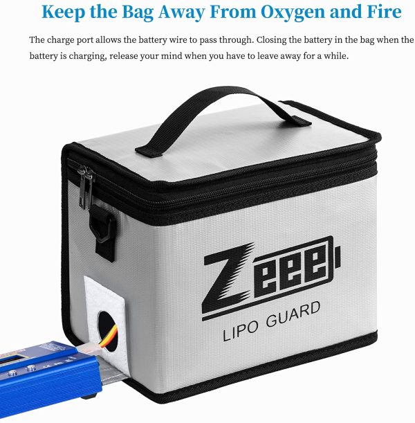 Zeee Lipo Safe Bag Feuerfeste, explosionsgeschützte Tasche Großraum-Lipo-Akku-Aufbewahrungsbox Schutztresortasche zum Laden und Aufbewahren – Bild 3