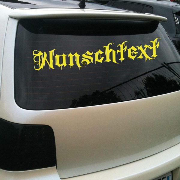 Wunschaufkleber mit Vorschau gestalten - Autoaufkleber nach Wunsch - Buchstaben Text Sticker fürs Auto einzeilig