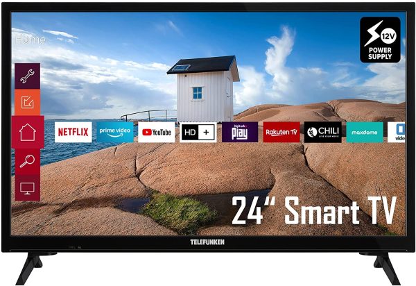 XH24K550V 24 Zoll Fernseher / Smart TV (HD ready, HDR, Triple-Tuner, 12 Volt Anschluss) - 6 Monate HD+ inklusive [2022] [Energieklasse F]