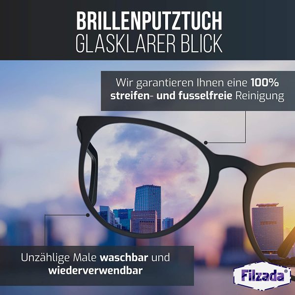 ® 12x Brillenputztuch Microfaser 20 x 20 cm - Fusselfreie Brillenputztücher In Optikerqualität - Auch Als Objektivtuch Oder Displaytuch – Bild 3