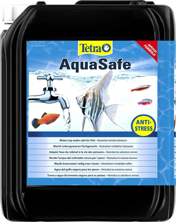 Tetra AquaSafe, Qualitäts-Wasseraufbereiter für fischgerechtes und naturnahes Aquariumwasser, 5 Liter Flasche