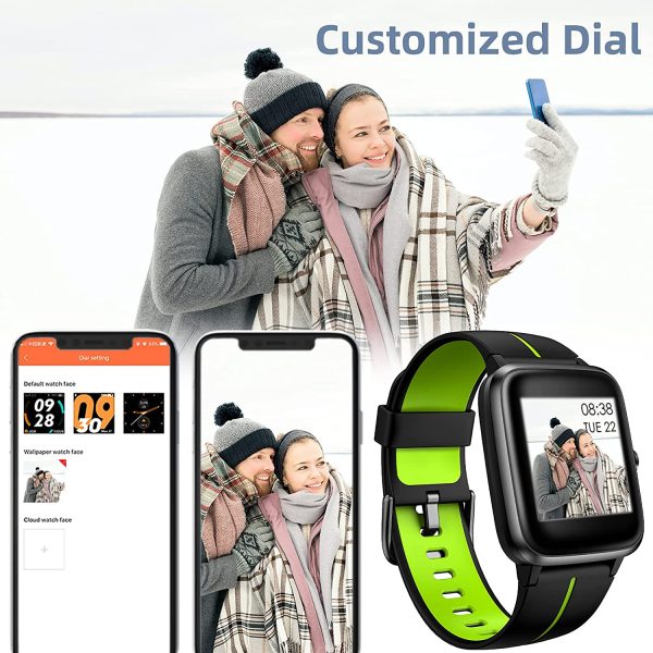 YONMIG Smartwatch, Fitness Armband Tracker Voller Touch Screen Uhr Wasserdicht IP68 Armbanduhr Watch mit Schrittz??Nhler Pulsmesser Stoppuhr Sportuhr Bluetooth f??r iOS Android Damen Herren – Bild 8