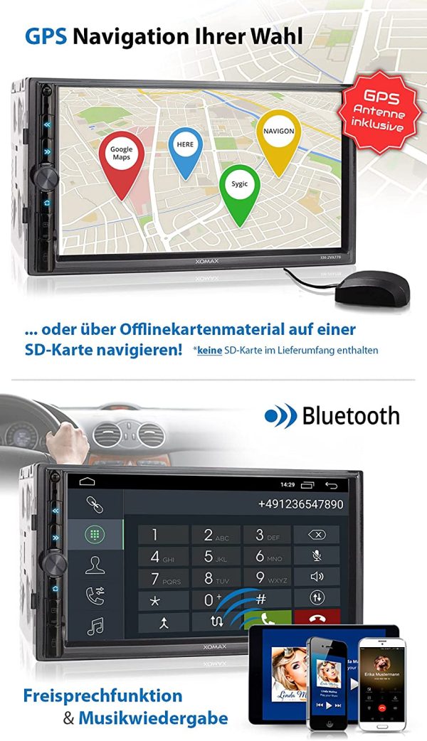 XOMAX XM-2VA778 Autoradio mit Android 10 I 2GB RAM, 32GB ROM I GPS Navigation, USB, SD I Bluetooth I 7 Zoll / 18 cm Touchscreen – Bild 9