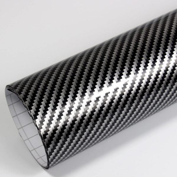 ® 9,47??m² Premium ??2D Carbon Silber Schwarz 50cm x 1,52m Auto Folie Blasenfrei mit Luftkanälen für Auto Folierung und 3D bekleben in Matt Glanz und Carbon Autofolie