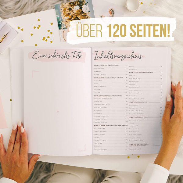 '- Der kompakte Hochzeitsplaner - Wedding Planner - deutsch - über 120 Seiten - Organizer für Eure Trauung - Buch zur Hochzeit - Ideales Verlobungsgeschenk – Bild 3