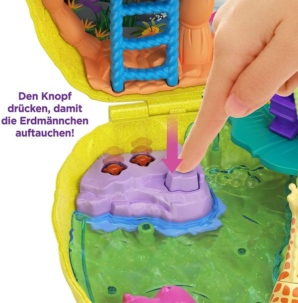 Polly Pocket GYK91 - KLEIN ??GANZ Gross Freizeitpark Rucksack & GKJ64 - Ananas Tasche, tragbare Schatulle mit Zubehörteilen, Spielzeug ab 4 Jahren – Bild 3