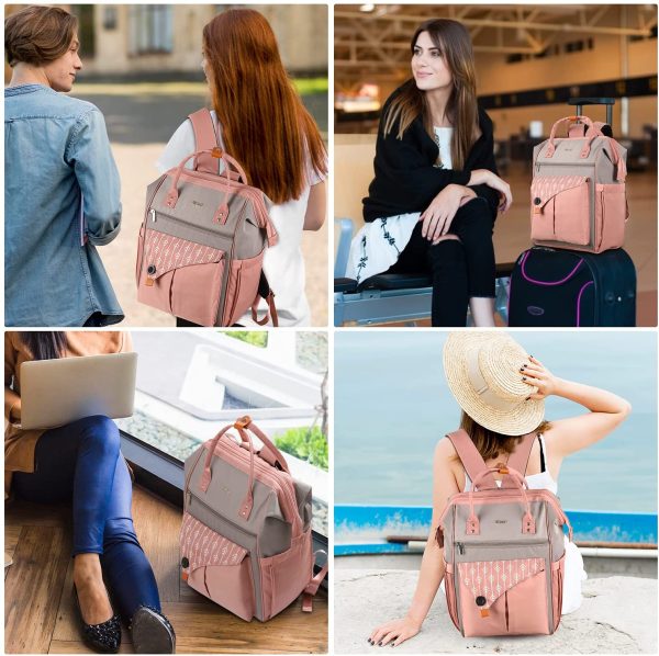 RJEU Rucksack Damen Arbeit Rucksack Schulrucksack mit USB-Ladeanschluss, Anti Diebstahl Rucksack für Uni Freizeit Job, Wasserdichter Rucksack Geschenke für Frauen, Mädchen – Bild 7