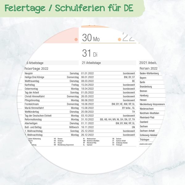 XXL Wandkalender 2022 größer als A1 (89 cm x 63 cm) [Rainbow] 15 Monate: Nov 2021 - Jan 2023 | gefalzter Wandplaner mit Ferien- und Feiertage-Übersicht | nachhaltig & klimaneutral – Bild 3