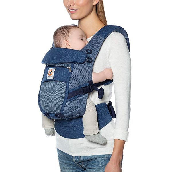 Ergobaby Babytrage für Neugeborene ab Geburt, 3in1 Adapt Cool Air Mesh Baby-Bauchtrage Rückentrage, Babytragetasche Plum – Bild 8