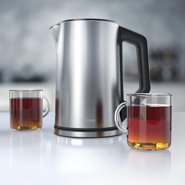 '- Edelstahl Wasserkocher mit Temperatureinstellung 40-100 Grad in 5er Schritten - Doppelwand Design - Modell ELEGANT - 1,5 Liter - 2200 W - Teekocher mit Temperaturanzeige - GS - Silber – Bild 6