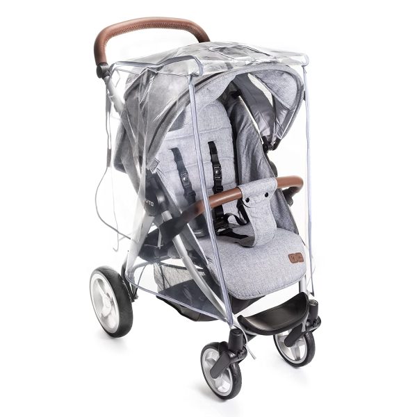 Zamboo Universal Regenschutz Buggy mit vollst??Nndiger Front??ffnung - Regenverdeck Kinderwagen & Sportwagen mit Fenster und Doppel Rei??verschluss zum ??ffnen - transparent, schadstofffrei – Bild 2