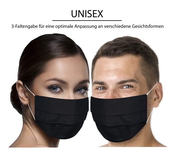 Unisex Stoffmasken Mundschutz Maske Stoff 100% Baumwolle Mund Nasen Schutzmaske mit Motiv Mund und Nasenschutz Maske waschbar ROT große Punkte – Bild 7