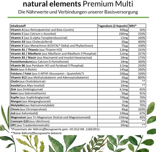 Multivitamin - Umfangreicher Komplex mit Bioaktiv-Formen und Premium-Rohstoffen - Hochdosiert - 180 Kapseln – Bild 7