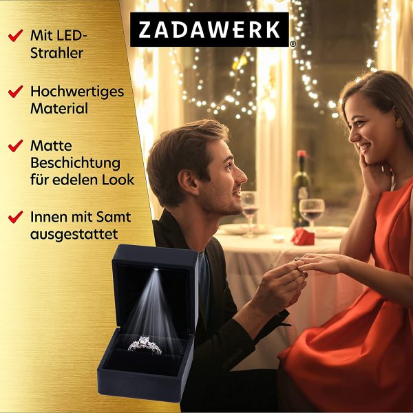 ZADAWERK® Ringbox - mit LED -  - Schmuck, Hochzeit, Verlobung, Heiratsantrag – Bild 4