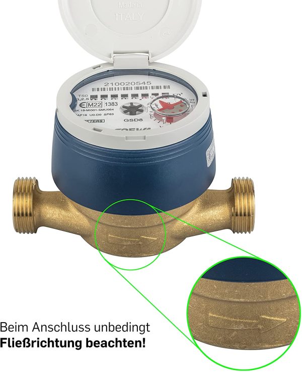 Zapfhahnzähler mit Verschraubungs - Set und UV - Schutzkappe Modell: 100007, geeicht 2022 – Bild 2