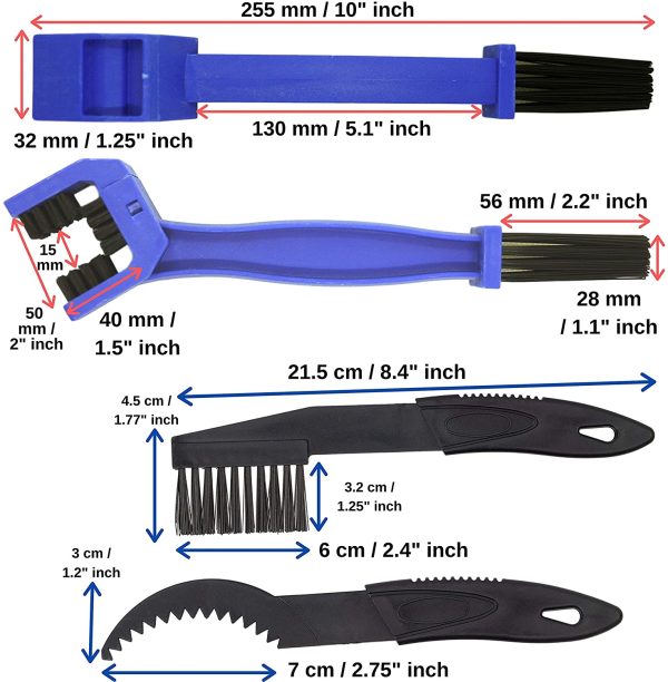 Reinigungsbürste, Fahrrad-Kette & Motorrad-Kette reinigen, Kettenreinigungsgerät zur regelmäßigen Pflege von Kette, Schaltung, Zahnkranz, robuste Nylon Borsten, Ritzelbürste, Kettenreinigung Motorrad – Bild 6