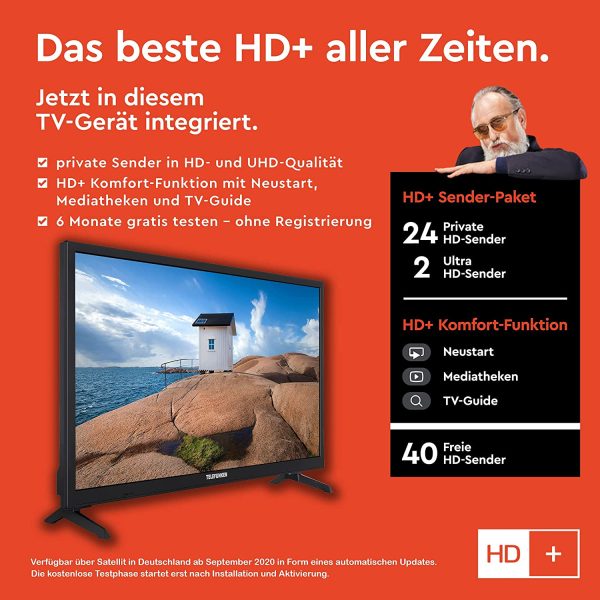 XH24K550V 24 Zoll Fernseher / Smart TV (HD ready, HDR, Triple-Tuner, 12 Volt Anschluss) - 6 Monate HD+ inklusive [2022] [Energieklasse F] – Bild 2