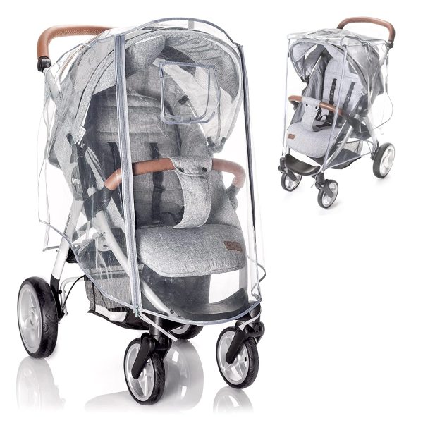 Zamboo Universal Regenschutz Buggy mit vollst??Nndiger Front??ffnung - Regenverdeck Kinderwagen & Sportwagen mit Fenster und Doppel Rei??verschluss zum ??ffnen - transparent, schadstofffrei – Bild 5